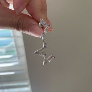 Shiny Earrings in Silver Color, Star Shape